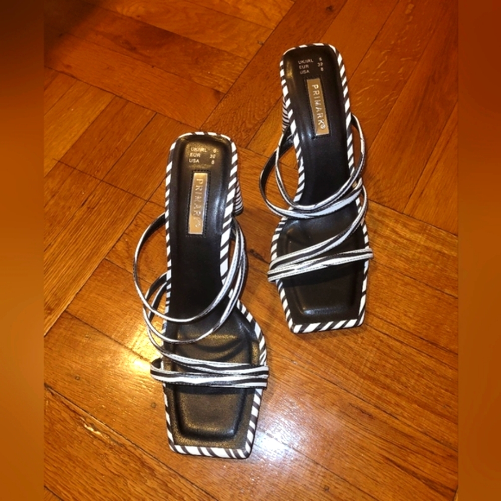 Zebra Print Open Toe Heels